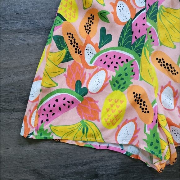 Anthropologie Hutch Orange Yellow Pink Mixed Fruit Halter Romper NWT Size 4 - Picture 8 of 16